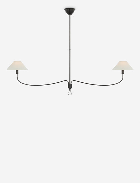Griffin Linear Chandelier dining room light front view