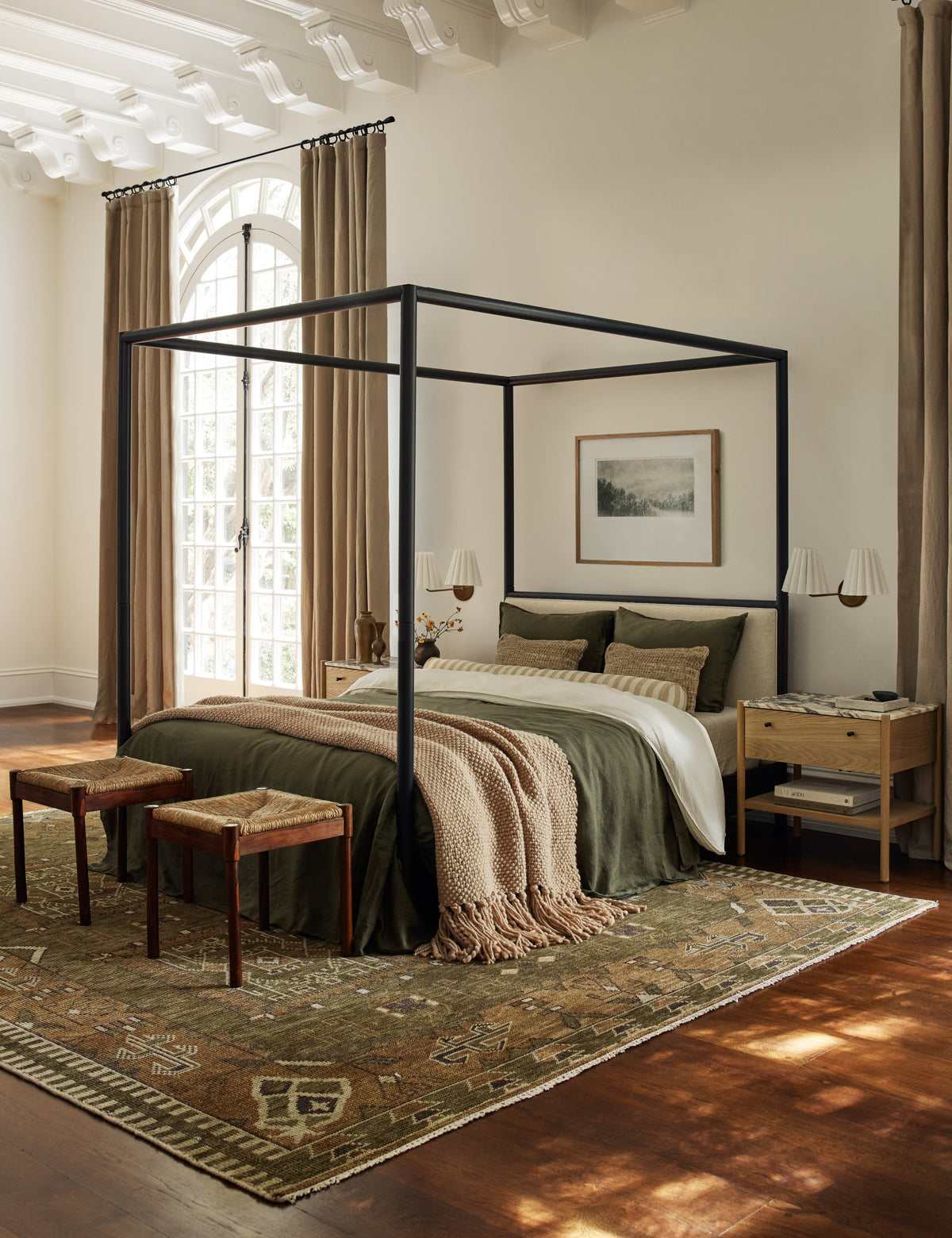 Matthews Double Sconce bedroom wall light in a styled room