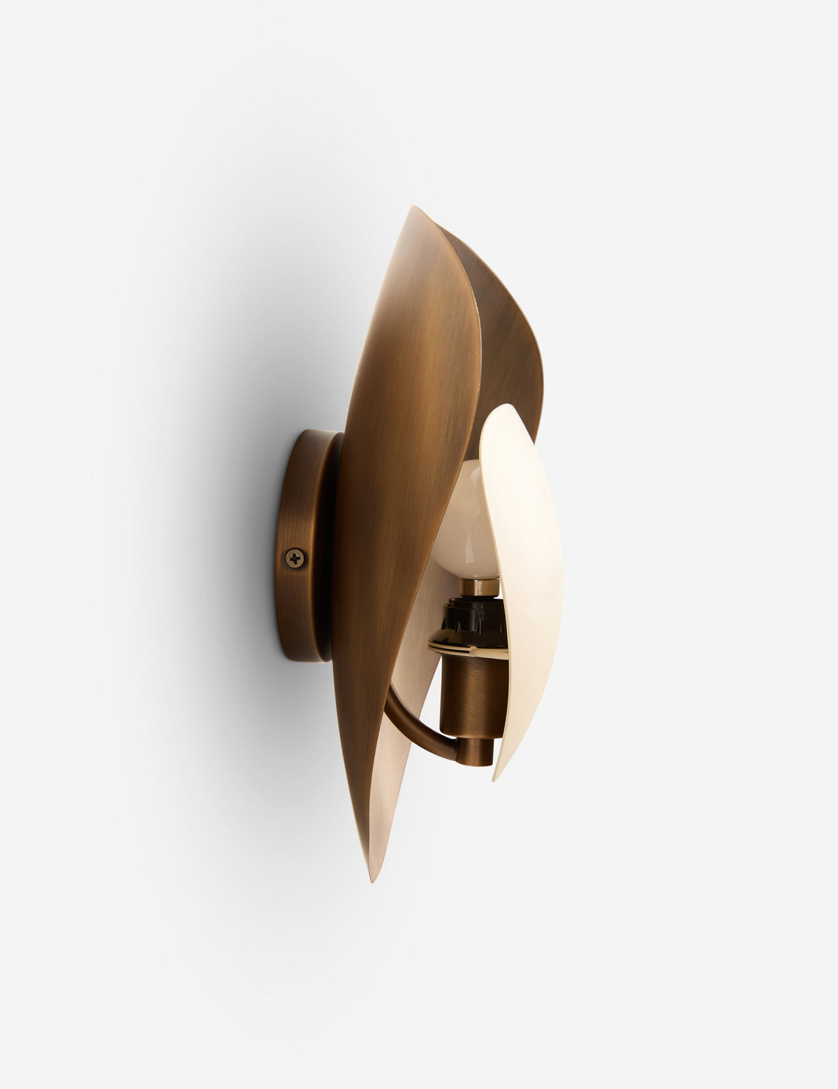 Brevin Sconce cream and antique brass finish product view 5