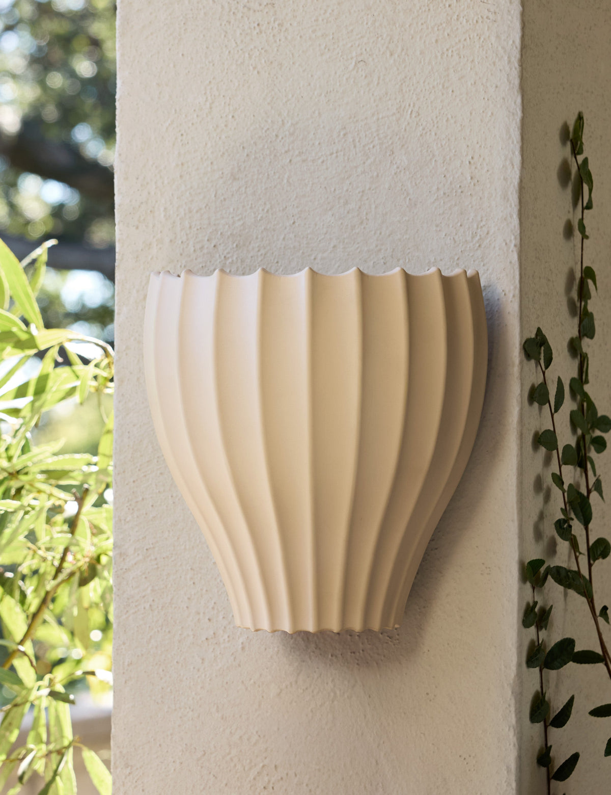 Cading Outdoor Sconce cream finish product view 2