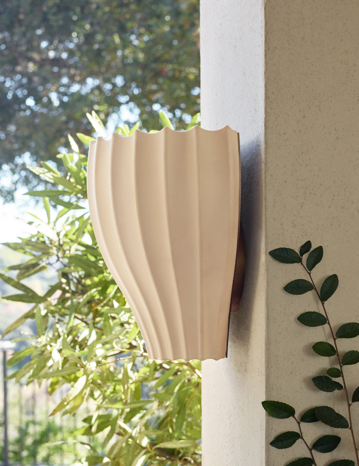 Cading Outdoor Sconce cream finish product view 3