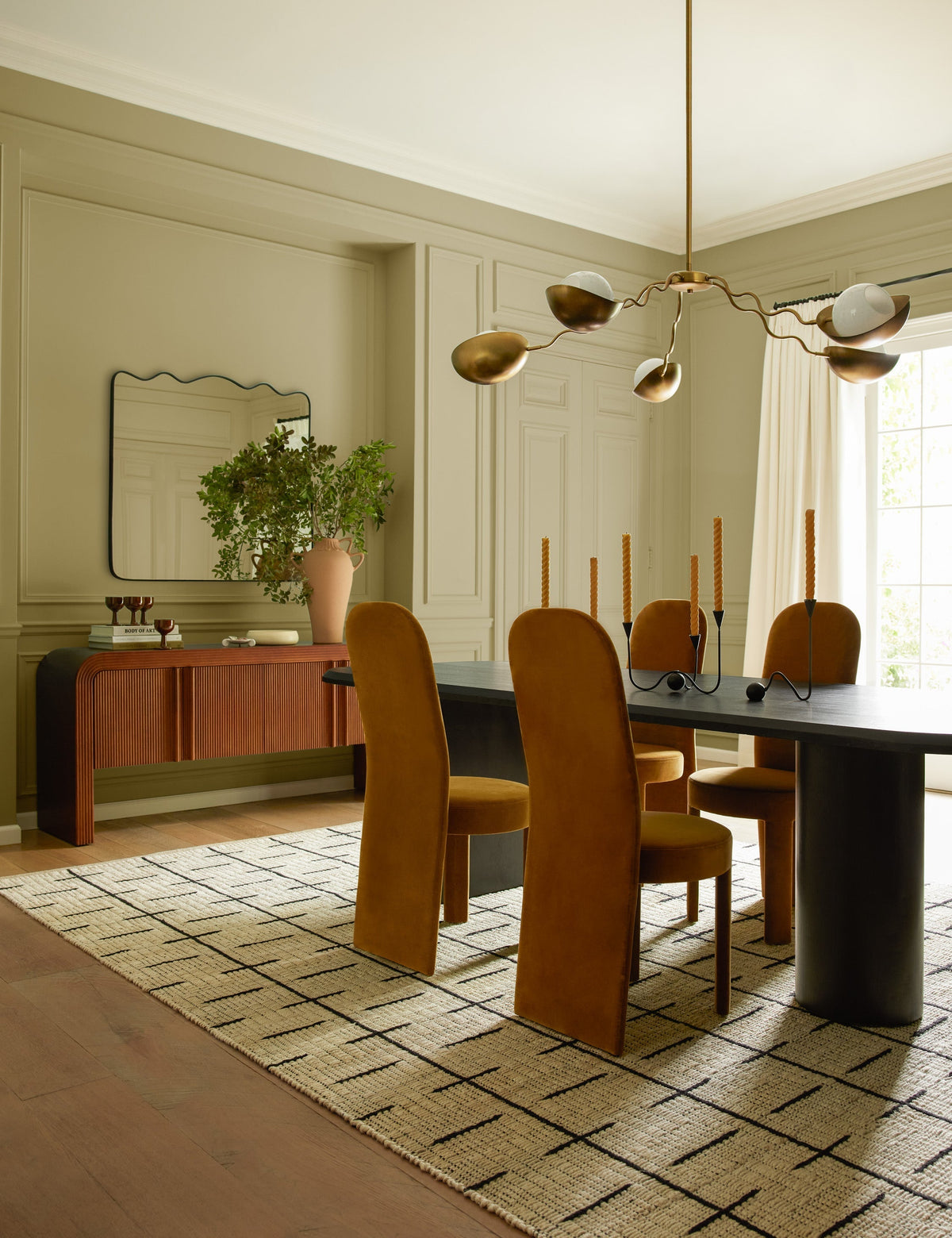 Kukka Chandelier styled in a room