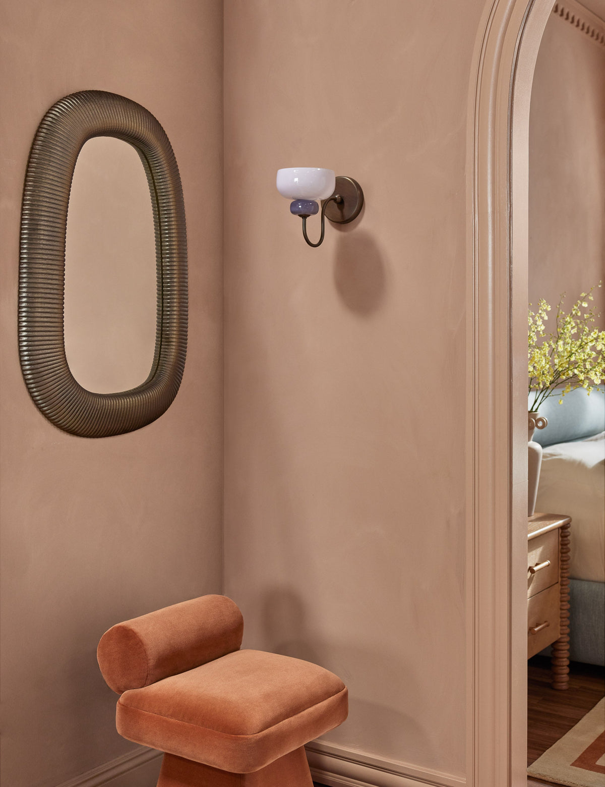 Hedley Sconce styled in a room