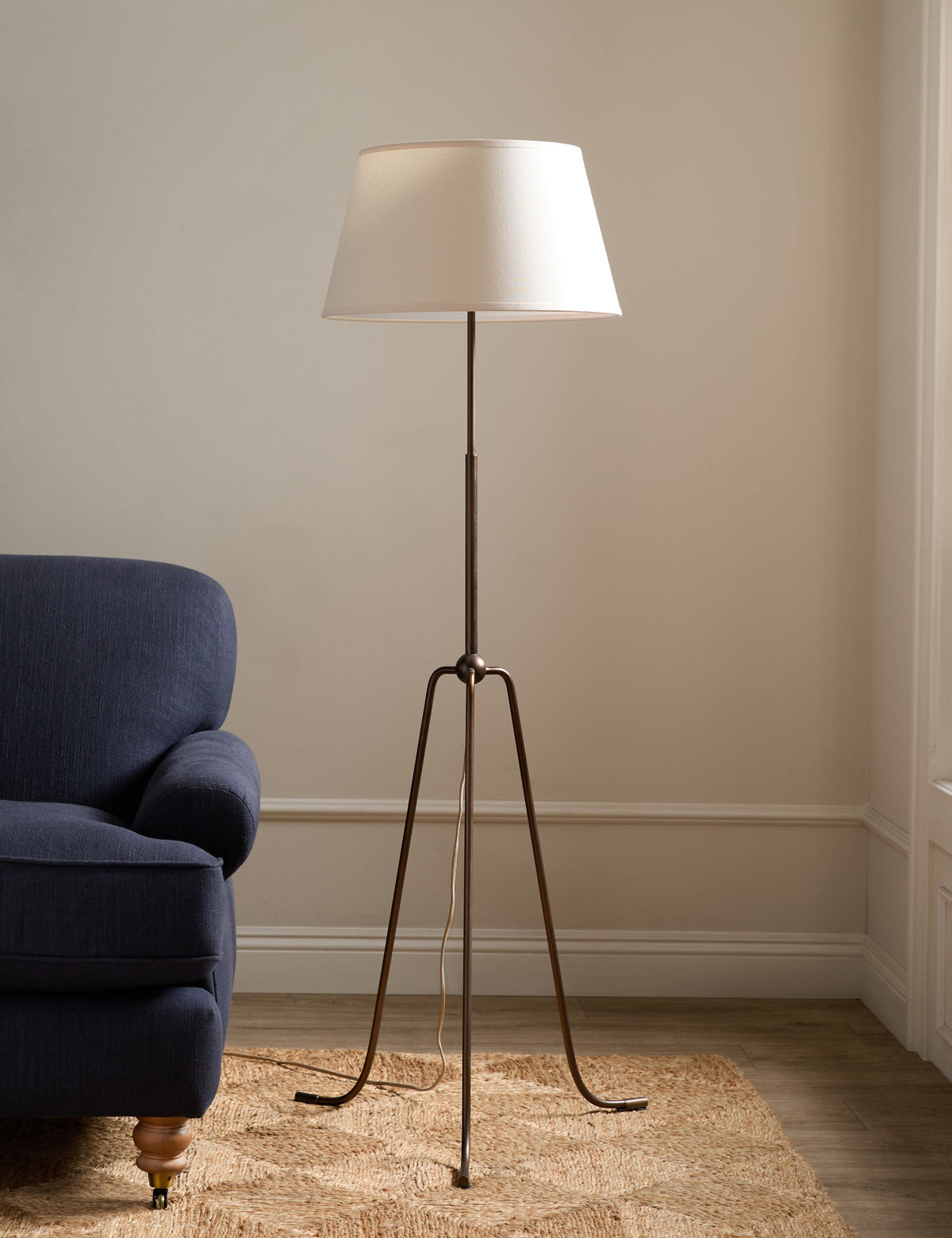 Francis Floor Lamp aged brass finish product view 2
