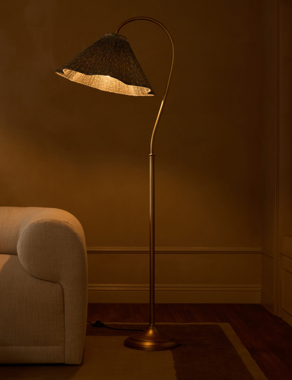 Jordan Floor Lamp fransen and antique brass finish product view 3