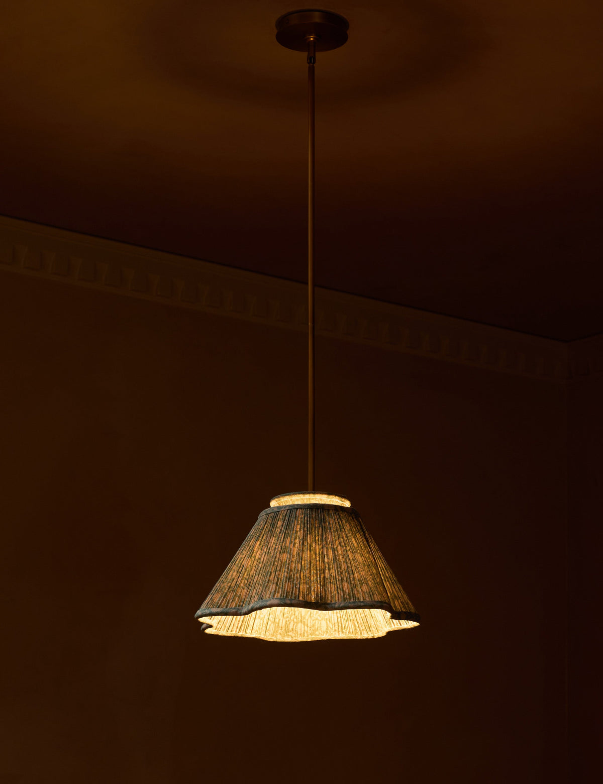 Jordan Pendant Light fransen and antique brass finish product view 4