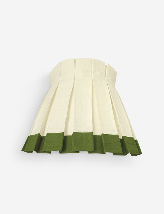 Color Block Classic Box Pleat Lampshade bedside lamp front view