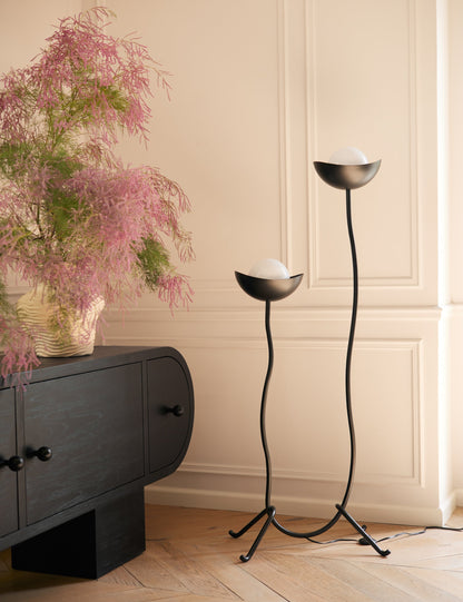 Kukka Floor Lamp styled in a room