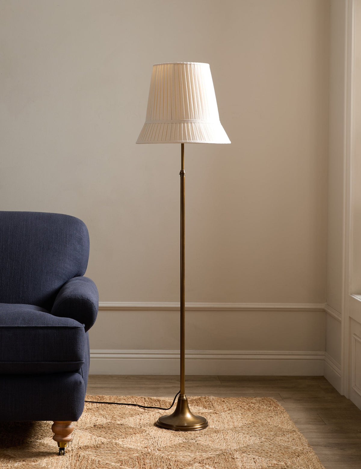 Lily Adjustable Floor Lamp aged brass finish product view 2