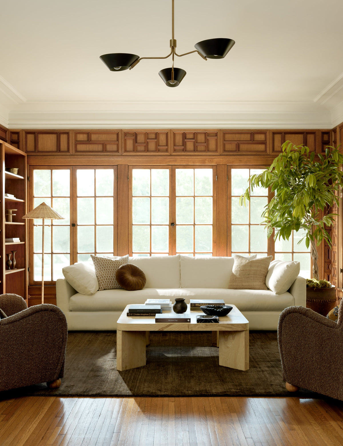 Riaz Chandelier dining room light in a styled room