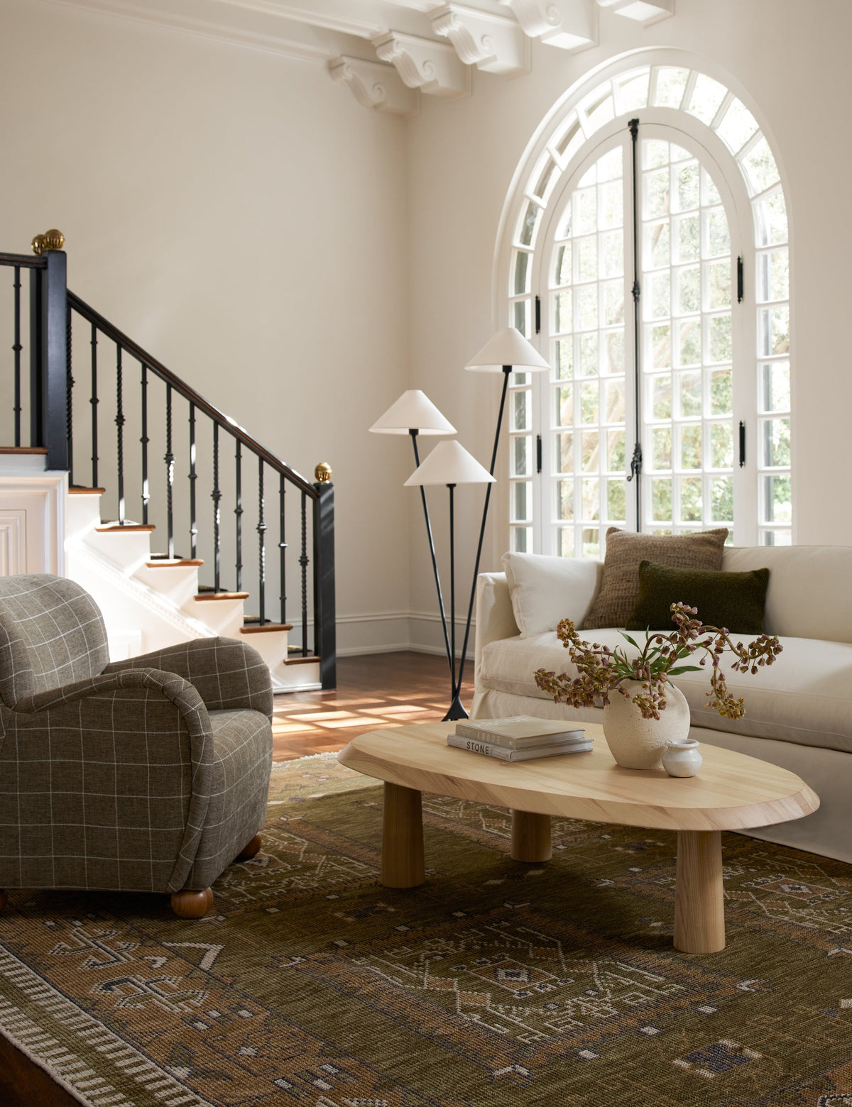 Cedar Floor Lamp living room floor lamp in a styled room
