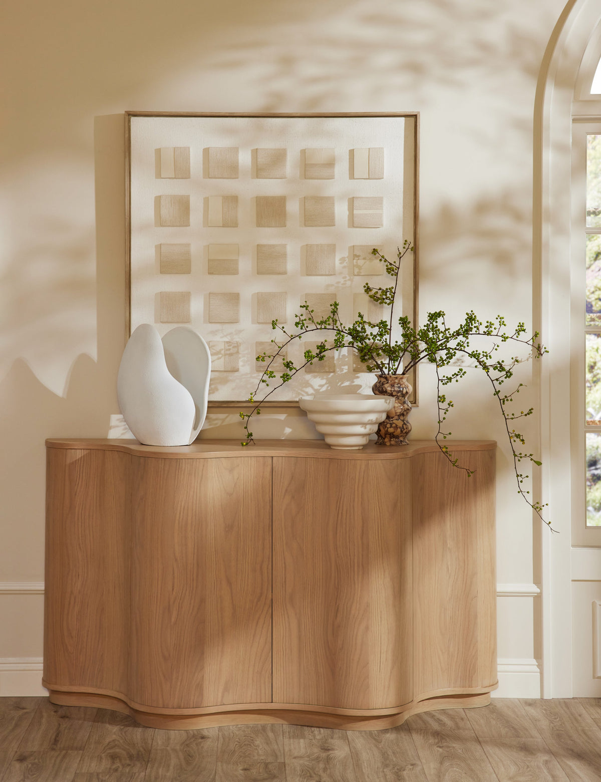 Soft Petal Table Lamp bedside lamp in a styled room