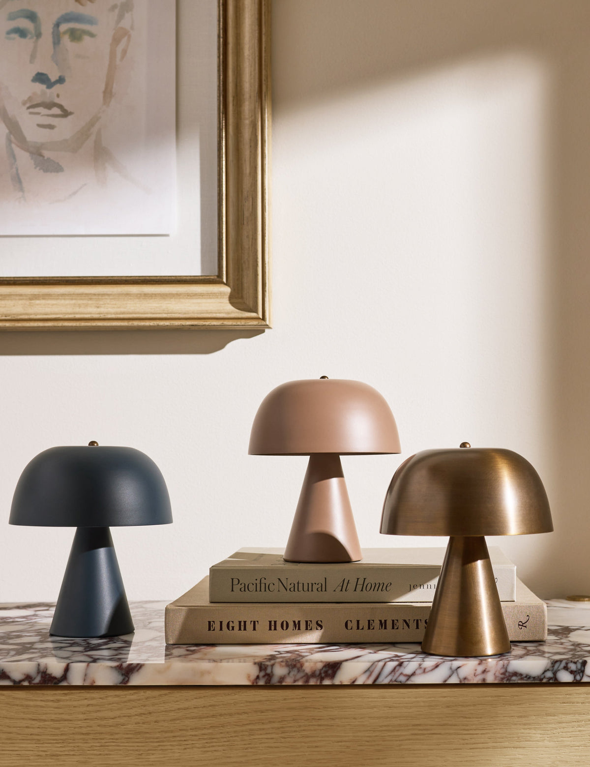 Wembley Cordless Table Lamp styled in a room