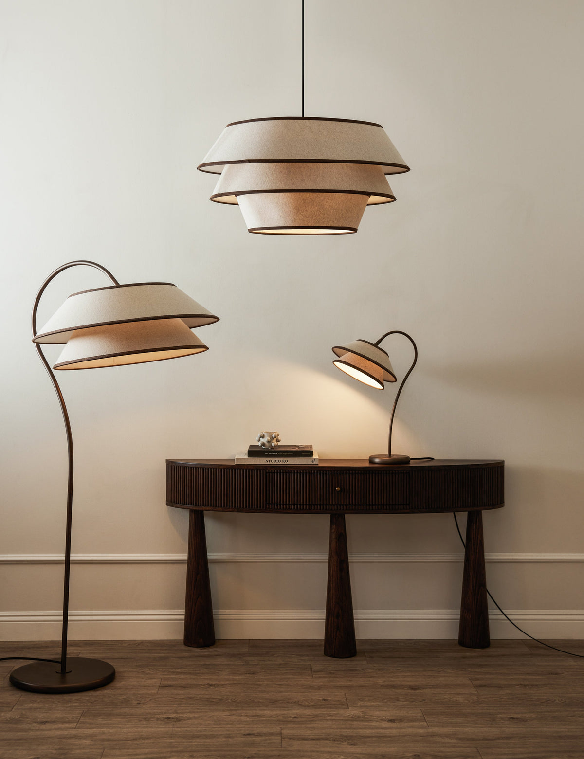 Pittman Floor Lamp living room floor lamp in a styled room