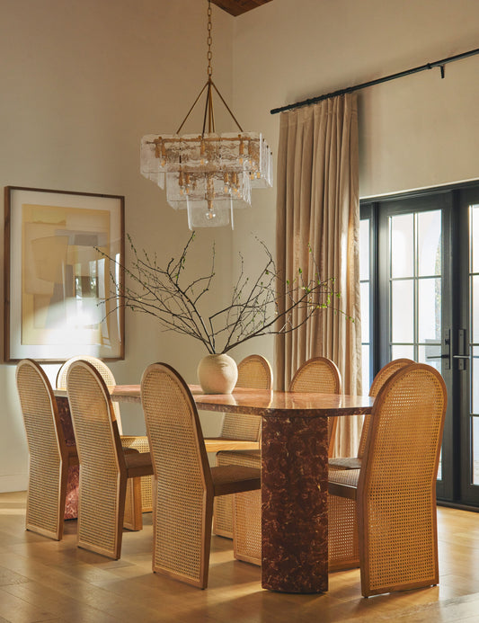 Renan Chandelier dining room light in a styled room