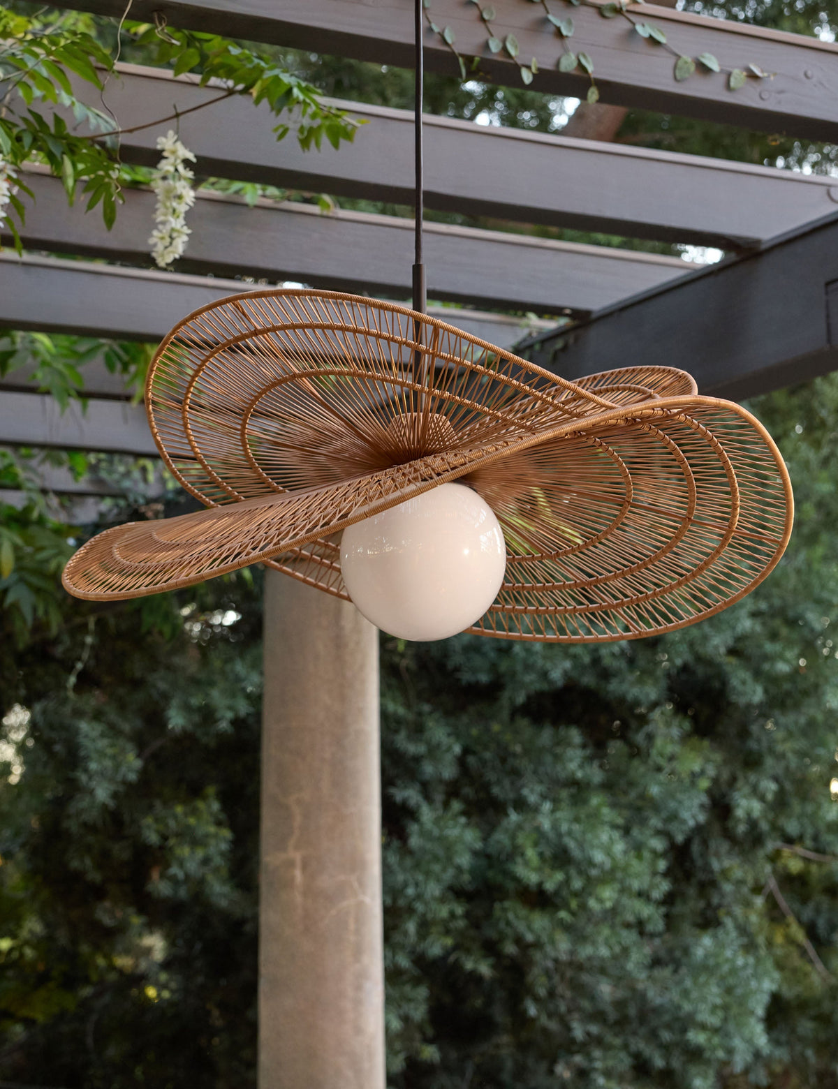 Valar Outdoor Double Tier Pendant Light natural finish product view 2
