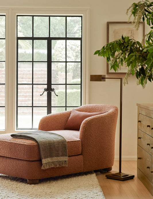 Jenkins Floor Lamp living room floor lamp in a styled room