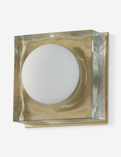 Ravi Square Sconce aged brass finish product view 3