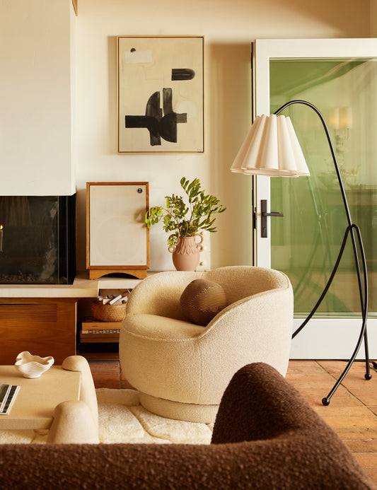 Addie Floor Lamp living room floor lamp in a styled room