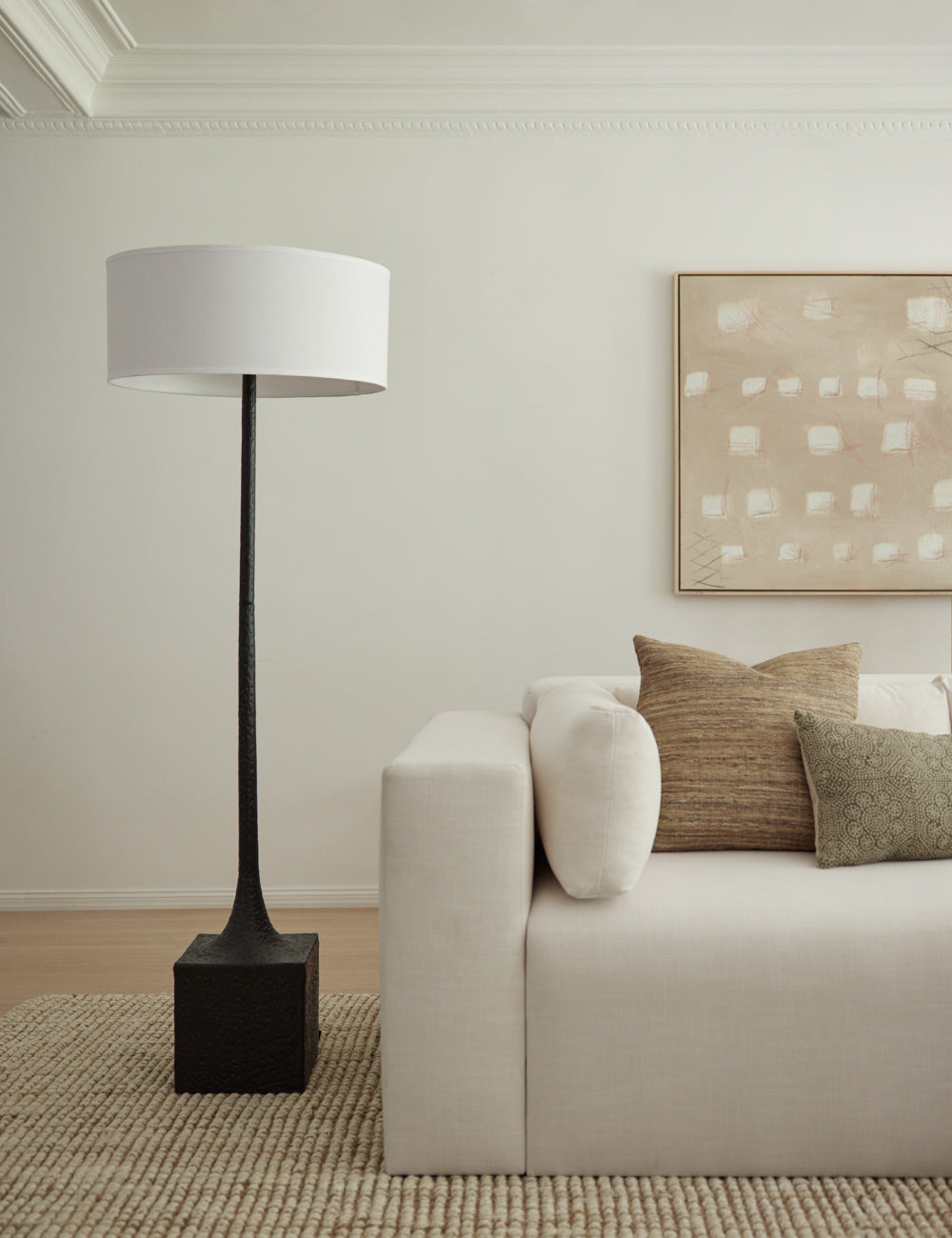 Deacon Floor Lamp styled in a room