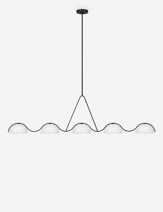 Nido Linear Chandelier dining room light front view
