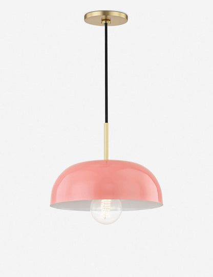 Dea Pendant Light aged brass and pink finish product view 4
