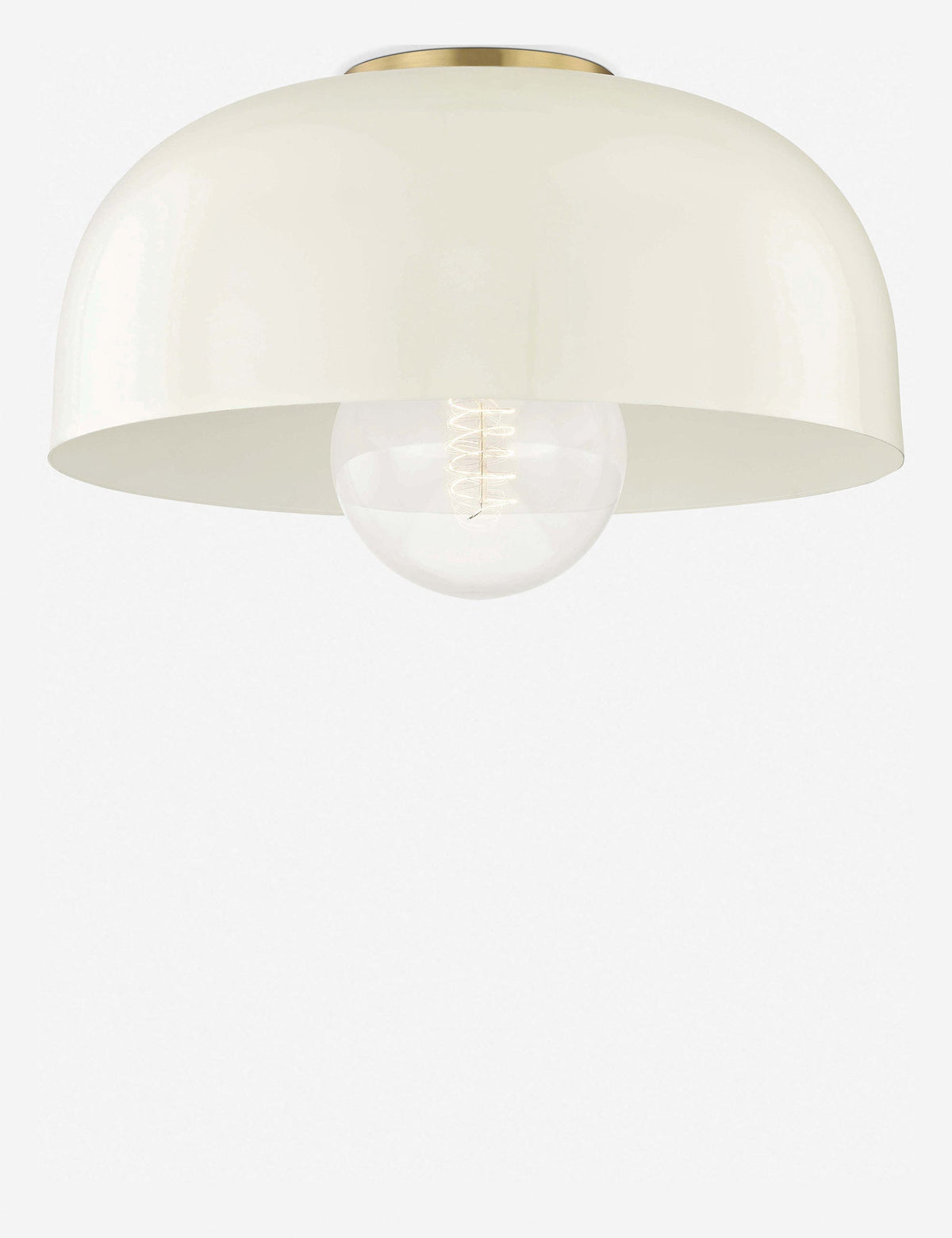 Dea Semi-Flush Mount Light aged brass and cream finish product view 3
