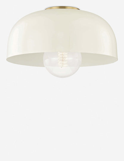 Dea Semi-Flush Mount Light aged brass and cream finish product view 3