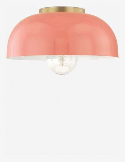 Dea Semi-Flush Mount Light aged brass and pink finish product view 5