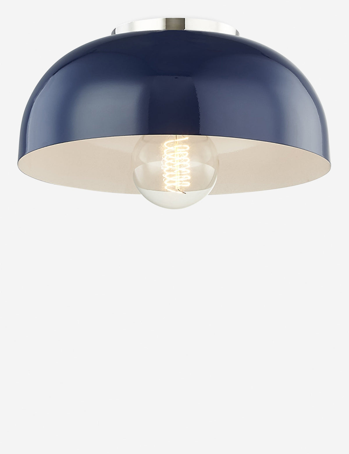 Dea Semi-Flush Mount Light polished nickel and navy finish product view 2