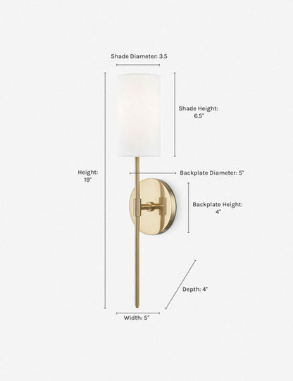 Jensine Sconce aged brass finish product view 3