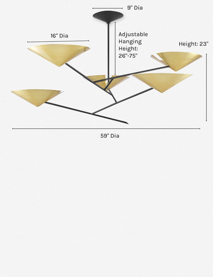 Nari Chandelier aged brass finish product view 7