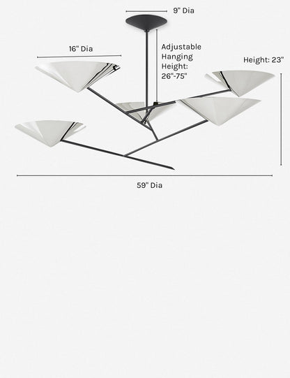 Nari Chandelier polished nickel finish product view 8