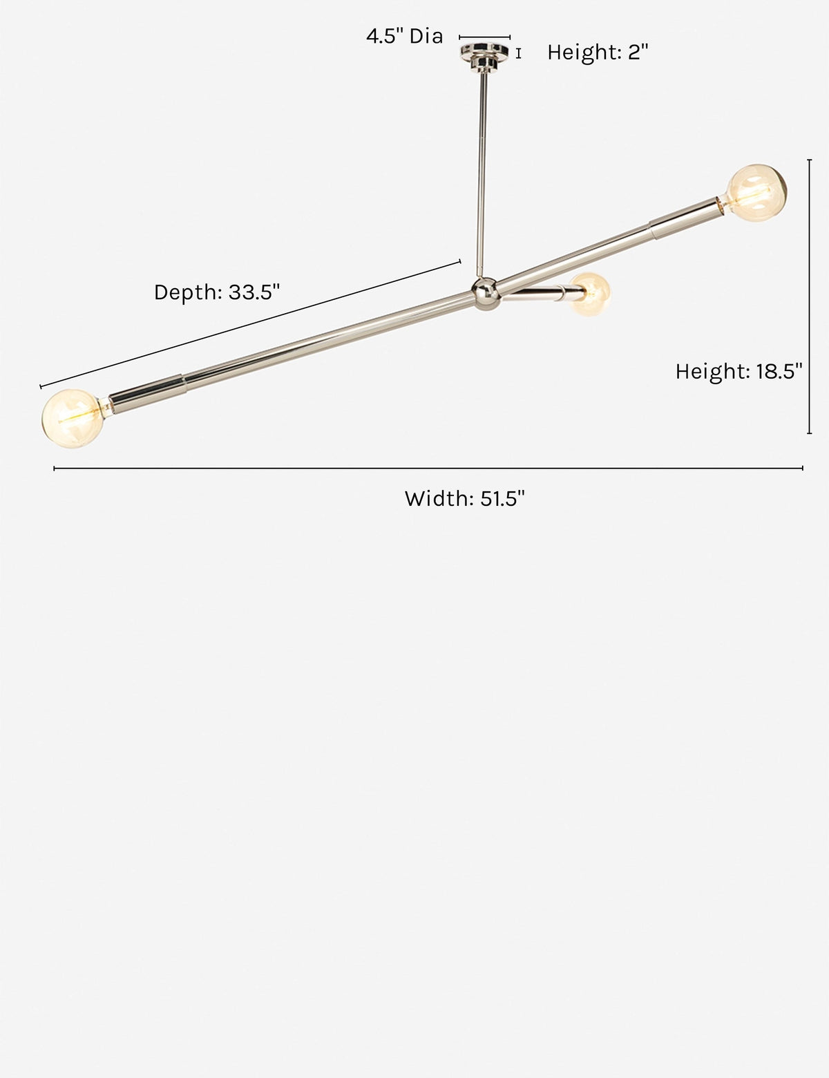Talon Chandelier polished nickel finish product view 9